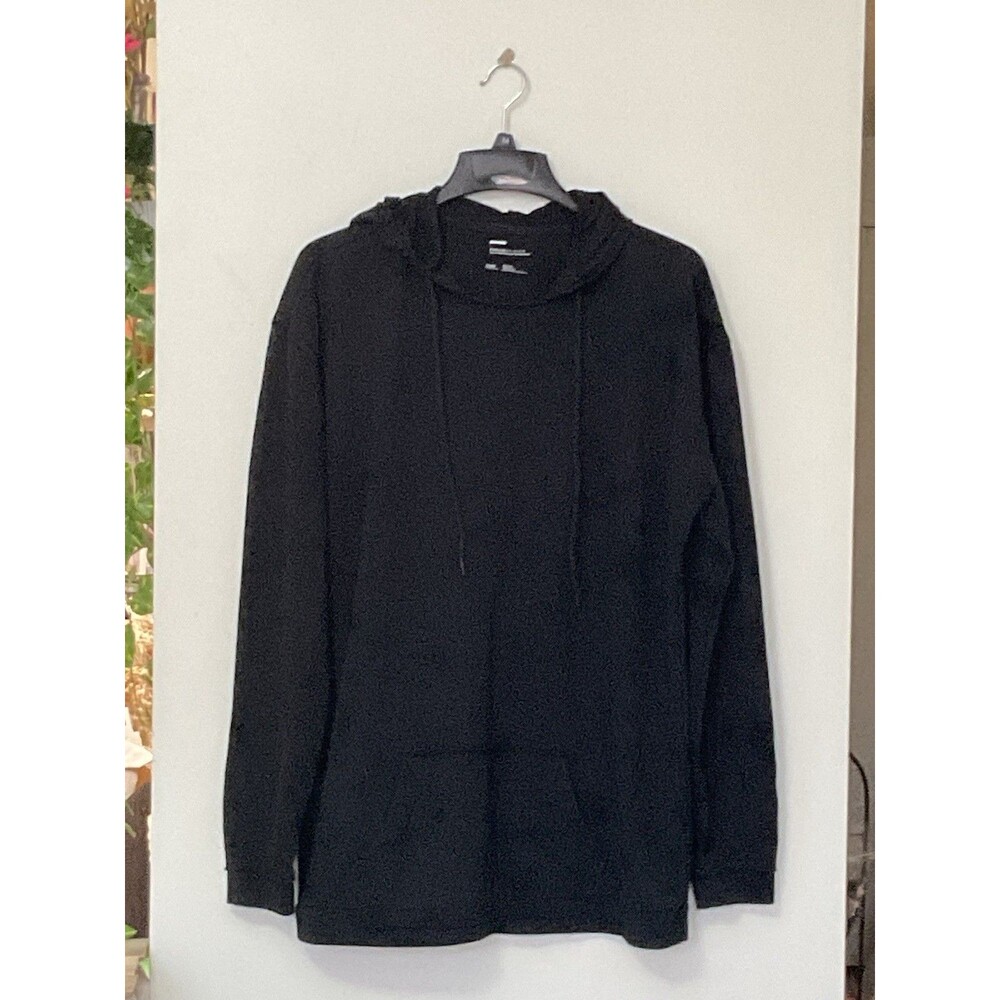 Public Opinion Black Long Sleeve Hooded Pullover Sweatshirt Hoodie Mens XL